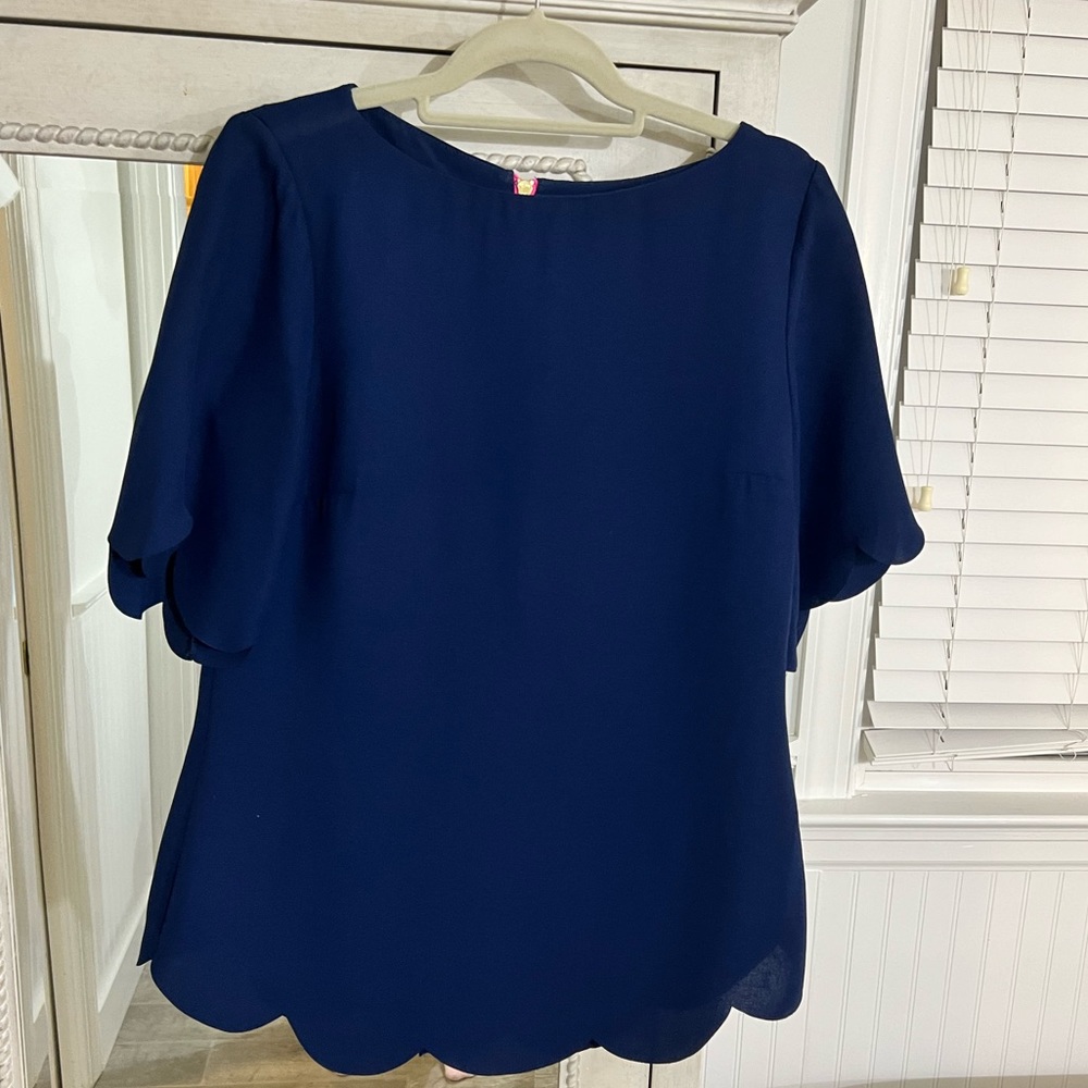 Sail to Sable Navy Scallop Shirt